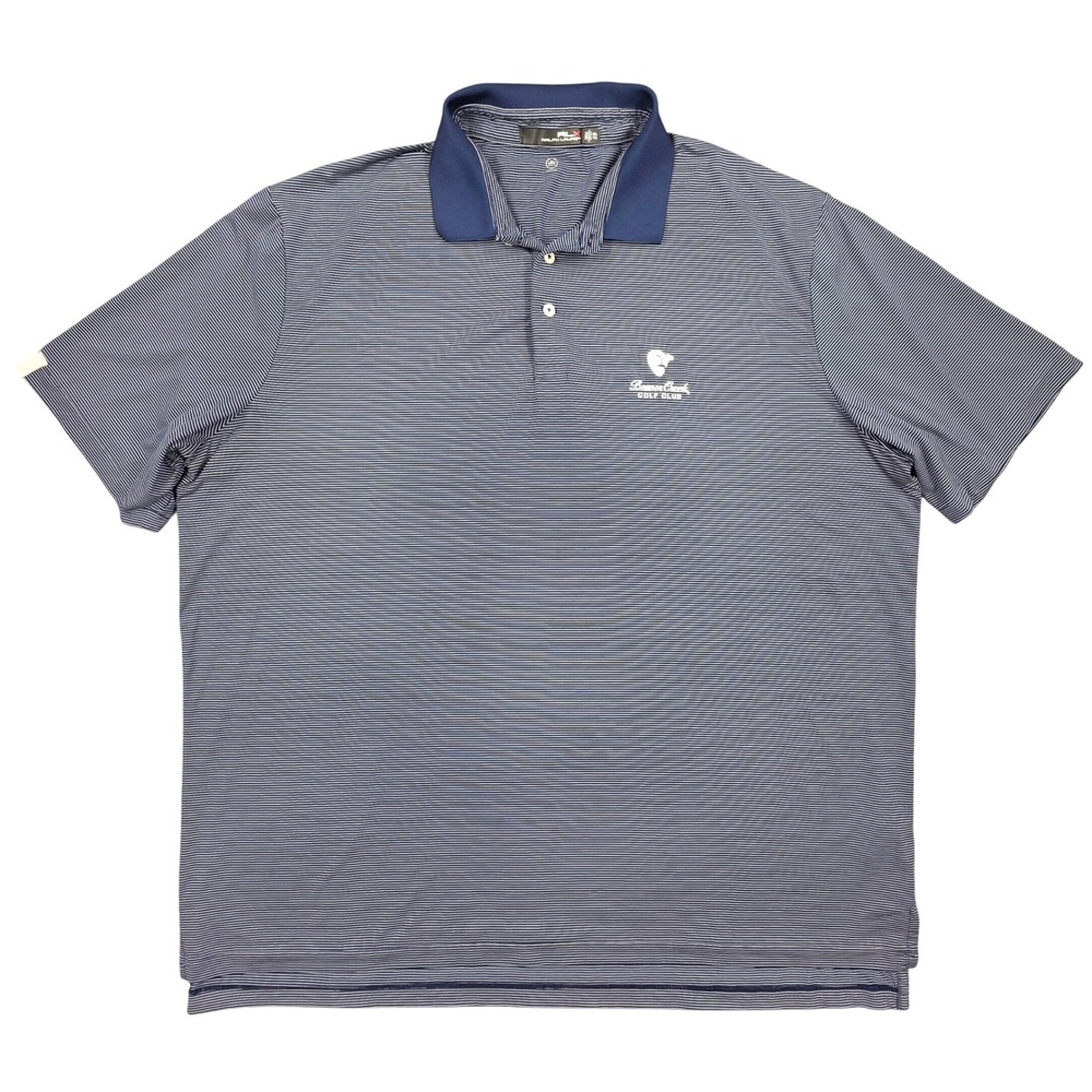 RLX Ralph Lauren Mens XXL Navy Striped Beaver Creek Golf Club Polo Shirt
